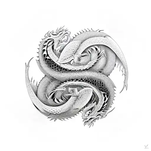 Ying And Yang Dragon
