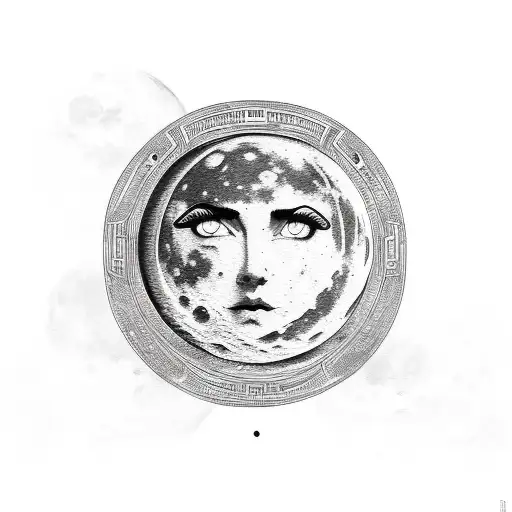 Moon With Greek Symbols