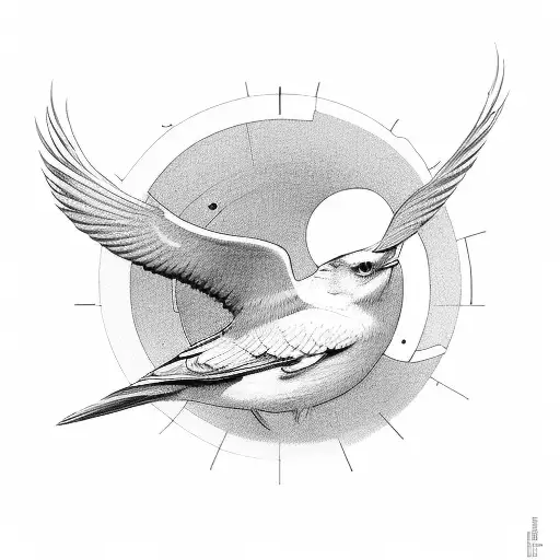 Minimal Wings With Lines & Circle