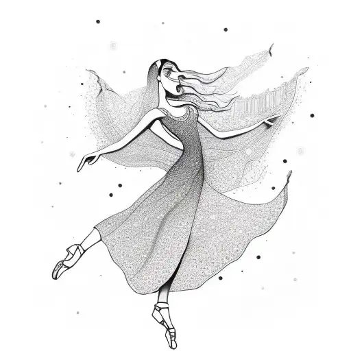 Dancing Girl With Dna Shaped Dress