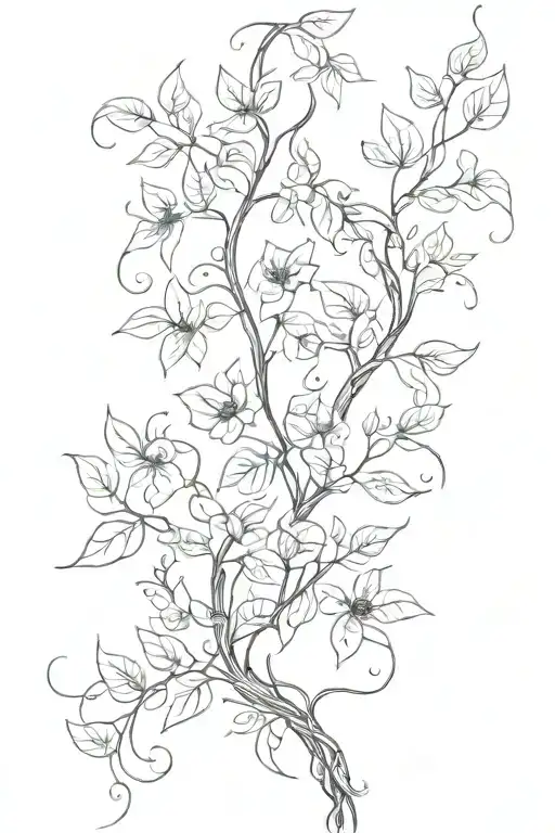 Long Abstract Vine Thin Long