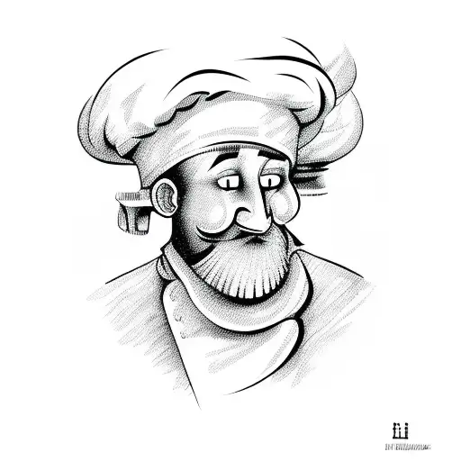 French Chef Old Cartoon Style