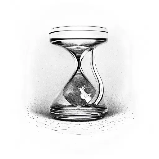 Hourglass And A Person Walking In It