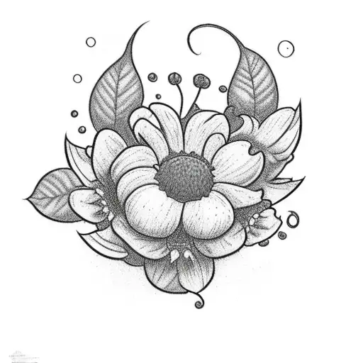 Disney Stitch With Flowers