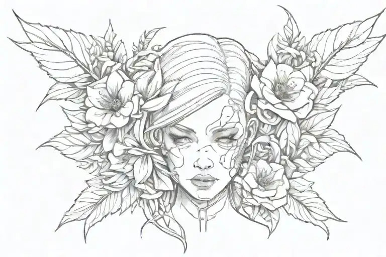 Cyberpunk Girl Flower