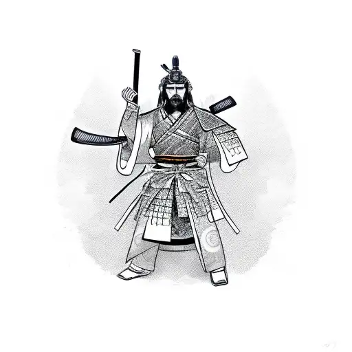 Samurai With A Beautiful Katana