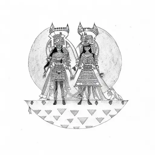 Aztec Princess And Daughter