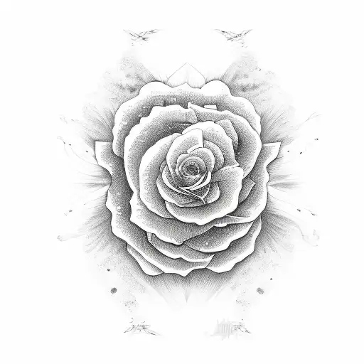 Rose With Ying Yang In Middle