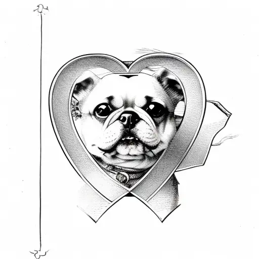 Dog In A Heart Frame