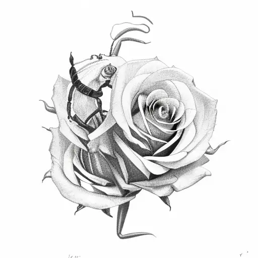 Scorpion On Rose Bouquet