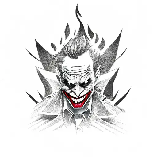 Joker With Cards On Fire