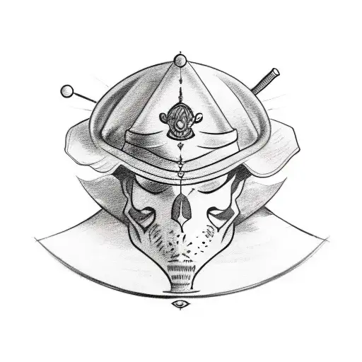 A Sketch-style Tattoo Of A Gangster's Hat With A Hidden Sagittarius Symbol Within The Design