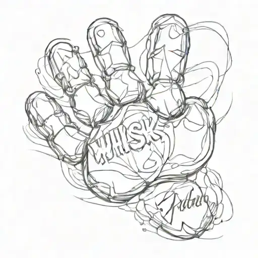 Car Paw Print With The Name Whiskey Written Under