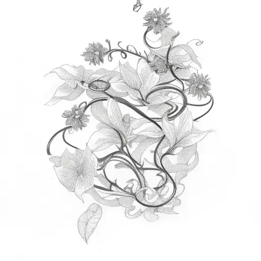 Floral Vine With November Birth Flower
