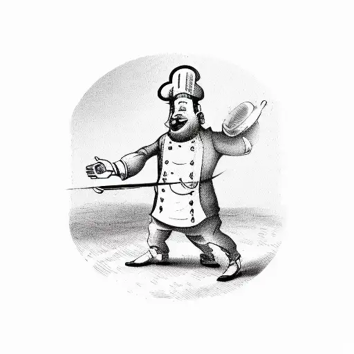 A Whimsical Illustration Of A Chef Tossing Darts At A Map Of Hungary