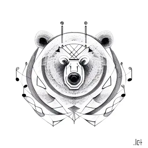 Musical Notes Forming The Shape Of A Bear