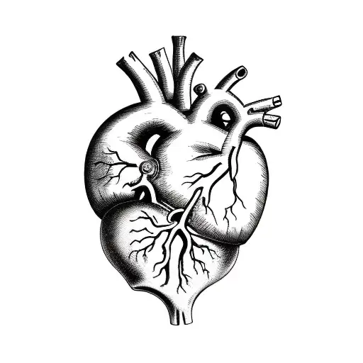 Anatomical Heart With Cloud Outline