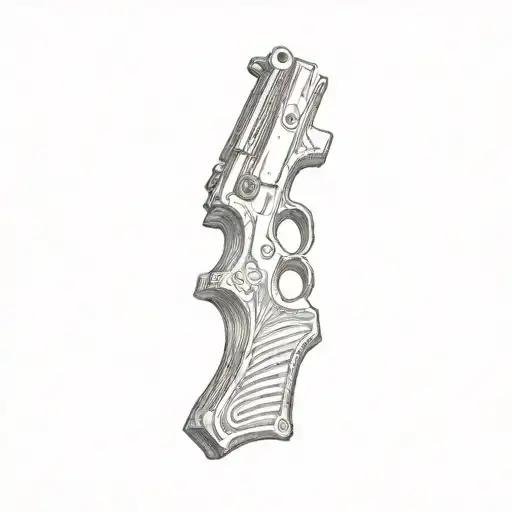 A Gun With A Wooden Handle