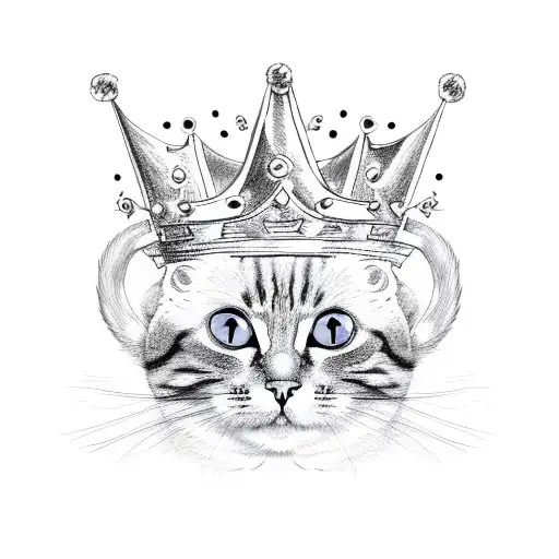 A Cat Paw Wearing A King Crown