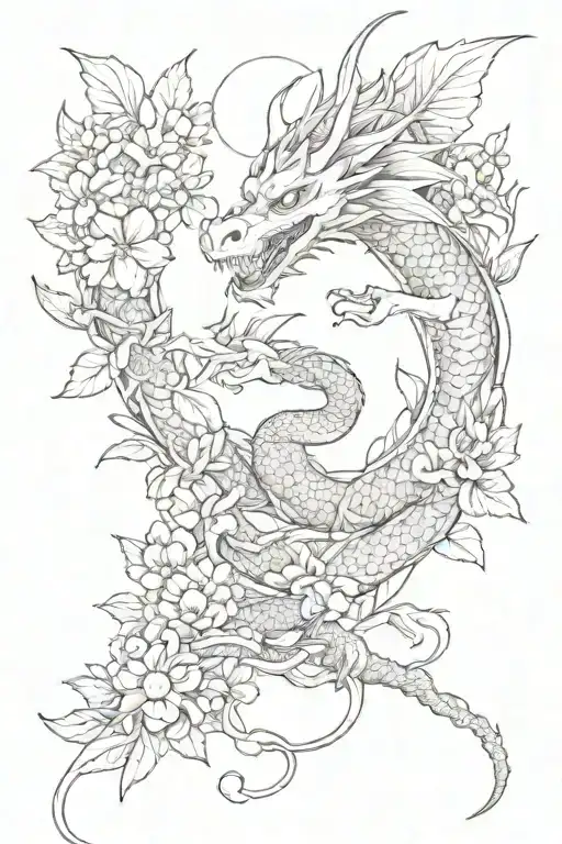 Higanbana And Dragon In Flowers