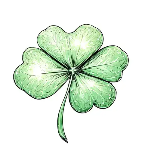 Sparkles Around A Four Leaf Clover Tattoo Inspired