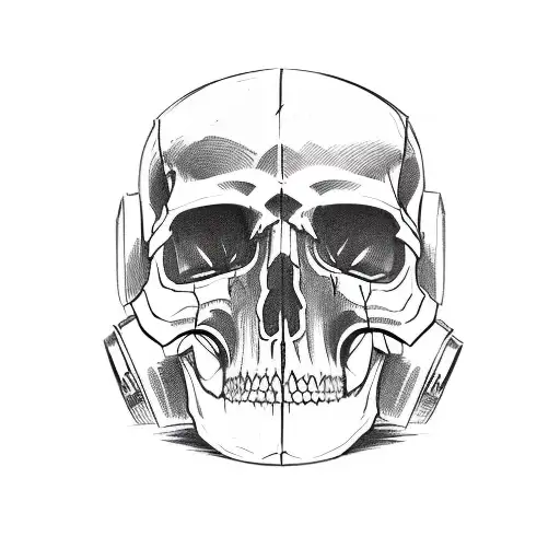 A Detailed Skull With A Warzone Helmet And Gaming Symbols Incorporated