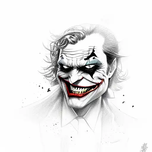 Joker Heavy Smile Realistic Drawing