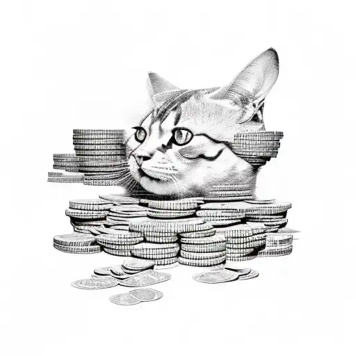 A Captivating Portrait Of A Hustler Surrounded By Stacks Of Money