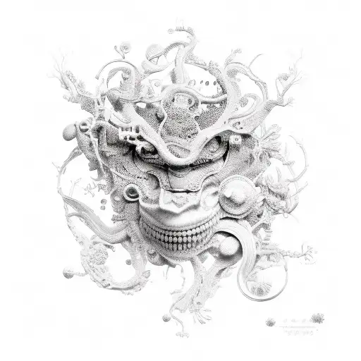 Sleve With Vine Patterns Covering A Bio Mechanical Theme Under Neath