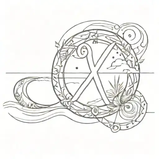 Beach And Infinity Sign With Initials