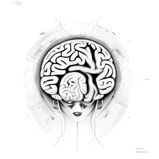 Human Sull In Half With The Planet As The Brain