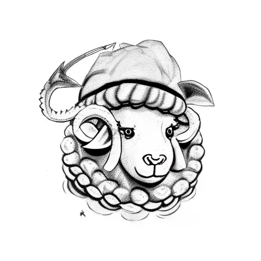 Cute Sheep With Dragon Costume