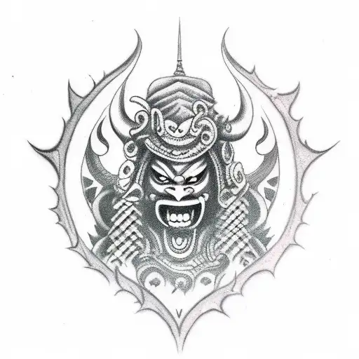 Sri Lankan Demon Masked Man Ina Forest Sleeve