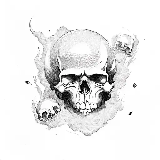 Roll The Dice With Skulls And Flames