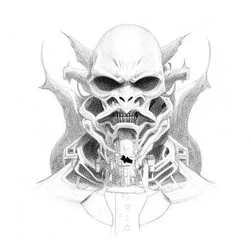 A Human With A Shadow Demon Behind Him