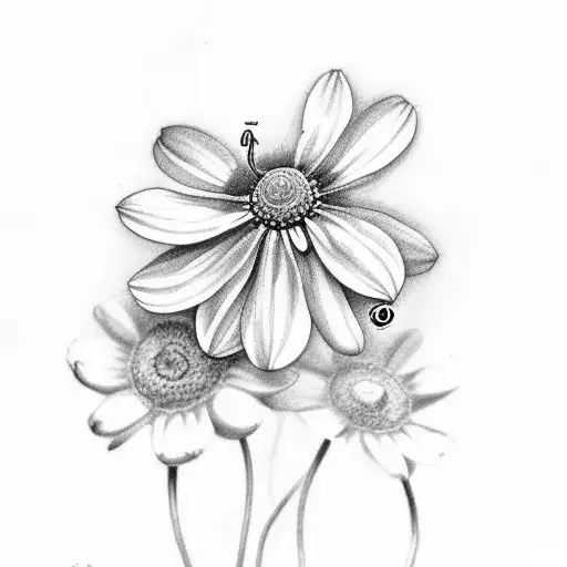 Daisys And Sweet Peas With Taurus Symbol