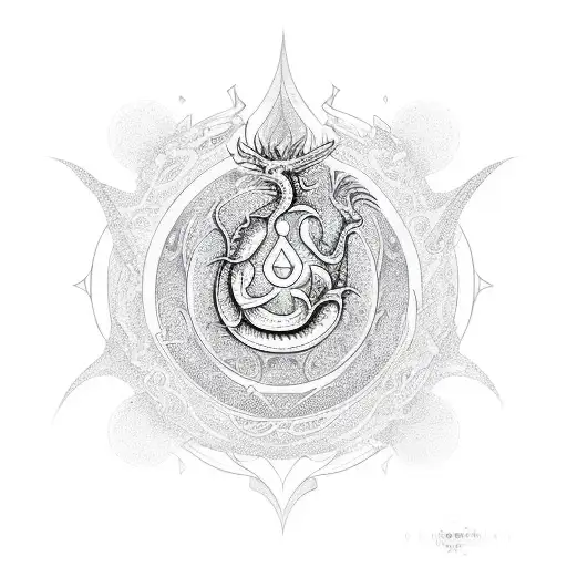 A Calm Dragon Peaceful Overlay Om Symbol