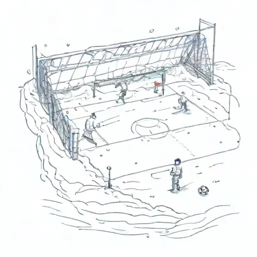 A Snow Covered Soccer Pitch