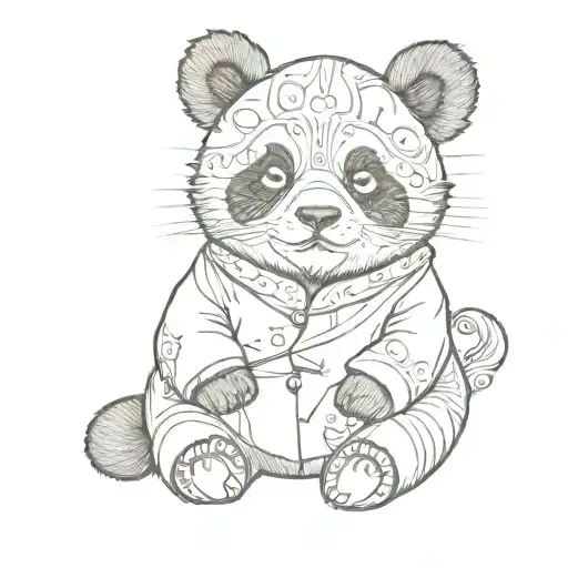 Panda Wearing A Cat Pijama