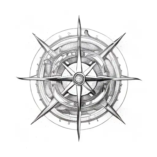 Anchor Whale Compass Ship's Wheel