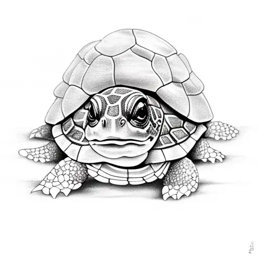 Black Baby Turtle With Roses