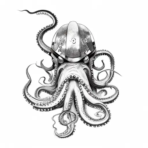 Japanese Samurai Fighting Octopus