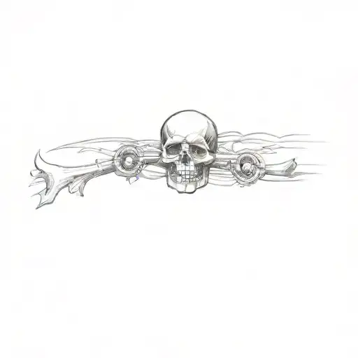 A Skull And Crossbones Tattoo Design Featuring Elements