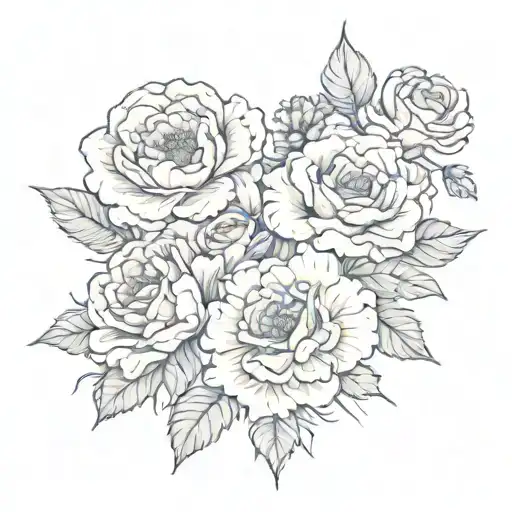 Carnations And Rose And Daisy And Daffodil