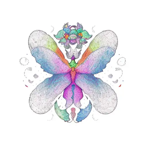 A Whimsical Sketch-style Tattoo Of An Lgbt Rainbow Made Of Butterflies