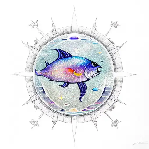 A Celestial Fish Swimming In A Galaxy Of Colors