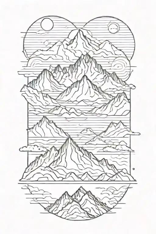 A Minimalist Geometric Mountain Range