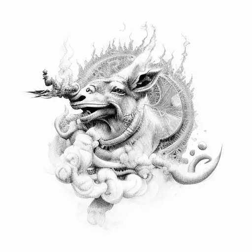 Donk Car With Smoke Patterns Incorporated Into The Design