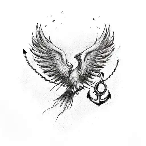 A Phoenix Holding An Anchor