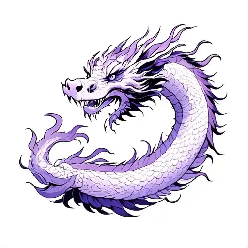 Chinese Dragon Of Purple And Black